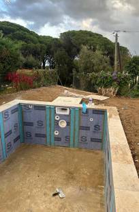 Dépose piscine coque et construction piscine béton Cogolin